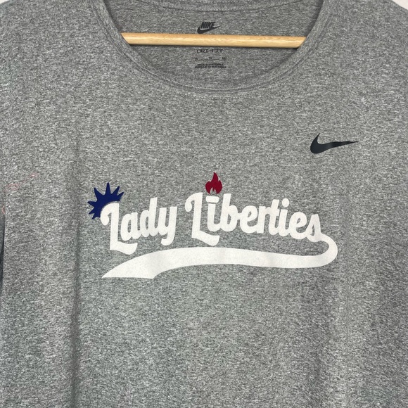 The Nike Tee Dri-Fit Lady Liberties Gray Size Large - Picture 2 of 6